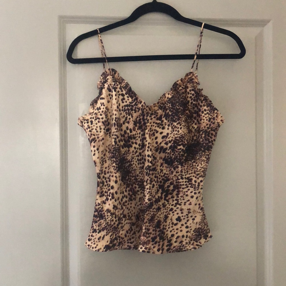 Cheetah Print Satin Cami Top